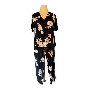 Simply Vera Velour Pajama Top and Banded Bottom Pajama Pants Sleep Set - XL